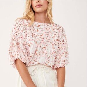 Free People Puff Sleeve Blouse Bodysuit